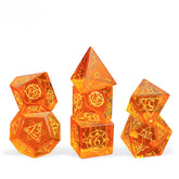 K9 Glass Dice Set – Hand-Carved Clear Crystal RPG Dice for D&D, Pathfinder & More